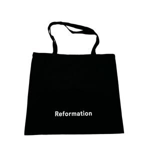 Reformation Black Canvas Medium Size Tote Bag